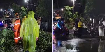 കനത്ത മഴ തുടരുന്നു, വെള്ളച്ചാട്ടം കാണാനെത്തിയ 6 യുവാക്കൾ മംഗലംഡാം കടപ്പാറയിൽ കുടുങ്ങി; ഒടുവിൽ രക്ഷപ്പെടുത്തി