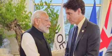 ജി 7 ഉച്ചകോടിക്കിടെ പ്രധാനമന്ത്രി നരേന്ദ്ര മോദിയും ജസ്റ്റിൻ ട്രൂഡോയും തമ്മിൽ കൂടിക്കാഴ്ച നടത്തി