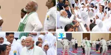 ‘ലോകത്ത് യോ​ഗ ചെയ്യുന്നവരുടെ എണ്ണം ദിനംപ്രതി കൂടുന്നു’; ശ്രീന​ഗറിൽ യോ​ഗയിൽ പങ്കെടുത്ത് പ്രധാനമന്ത്രി