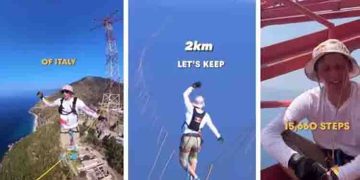 മെസീന കടലിടുക്കിന് മൂകളിലൂടെ 3.6 കിലോമീറ്റര്‍ നടത്തം; എന്നിട്ടും റെക്കോർഡ് നഷ്ടം, വീഡിയോ