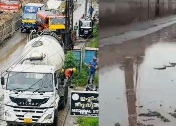 പുനർനിർമാണം നടത്തിയ ദേശീയപാതയുടെ അവസ്ഥയാണിത്..!; കുഴിയും വെള്ളക്കെട്ടും പഴയപടി തന്നെ