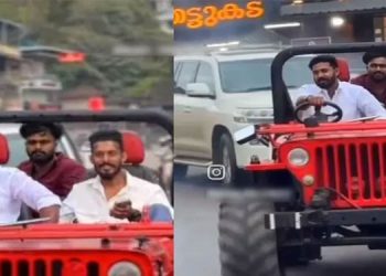 കൊലക്കേസ് പ്രതി ആകാശ് തില്ല​ങ്കേരി നമ്പർ ​പ്ലേറ്റില്ലാത്ത ജീപ്പുമായി യാത്ര; അനക്കമില്ലാ​തെ നിയമപാലകർ