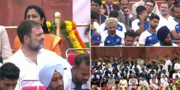 സ്വാതന്ത്ര്യദിനാഘോഷം: രാഹുൽ ഗാന്ധിക്ക് ചെങ്കോട്ടയിൽ പിന്നിൽ ഇരിപ്പിടം നൽകിയെന്ന് ആക്ഷേപം