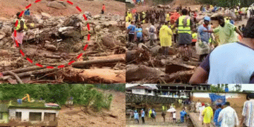 മുണ്ടക്കൈയിലുണ്ടായ ഉരുൾപൊട്ടൽ ദുരന്തത്തിൽ പെട്ടവരെ കണ്ടെത്താൻ പുഞ്ചിരിമട്ടത്തും മുണ്ടക്കൈയും പരിശോധന തുടരുന്നു