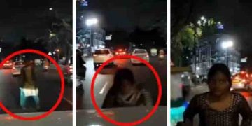 ഞെട്ടിക്കുന്ന ദൃശ്യങ്ങൾ; ബെംഗളൂരുവിലെ തിരക്കേറിയ റോഡിൽ കാറിന്‍റെ മുന്നിലേക്ക് ചാടി യുവതി, പുതിയ തട്ടിപ്പ്