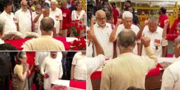 സീതാറാം യെച്ചൂരിക്ക് വിട; എകെജി ഭവനിലേക്ക് മൃതദേഹം എത്തിച്ചു, അന്തിമോപചാരം അര്‍പ്പിച്ച് നേതാക്കള്‍