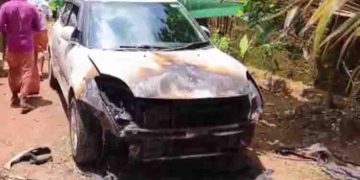 പാലക്കാട് വീടിന് മുന്നിൽ നിര്‍ത്തിയിട്ട കാറിന് തീയിട്ടു, പ്രദേശവാസിയായ യുവാവ് കസ്റ്റഡിയിൽ