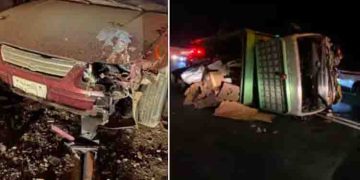 ആറംഗ കുടുംബം സഞ്ചരിച്ച കാര്‍ രണ്ട് വാഹനങ്ങളുമായി കൂട്ടിയിടിച്ച് അപകടം; സൗദിയിൽ പിതാവും 3 പെണ്‍മക്കളും മരിച്ചു