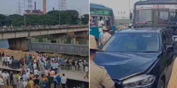 കൂലൂർ പുഴ പാലത്തിൽ കാർ അപകടം പറ്റിയ നിലയിൽ; കാറിൽ വ്യവസായില്ല, മുൻ എംഎൽഎയുടെ സഹോദരന് വേണ്ടി തെരച്ചിൽ