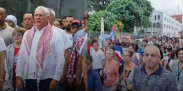 പലസ്തീൻ അനുകൂല മാർച്ച് മുന്നിൽ നിന്ന് നയിച്ച് ക്യൂബൻ പ്രസിഡന്‍റ്; അണിനിരന്ന് ആയിരങ്ങൾ