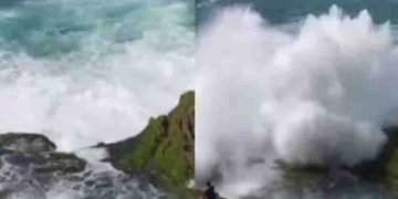 നടുക്കുന്ന ദൃശ്യങ്ങൾ, കൂറ്റൻ തിരമാല യുവാവിനെയും കൊണ്ടുപോയിട്ട് ആറ് ദിവസം, തിരച്ചിൽ തുടരുന്നു