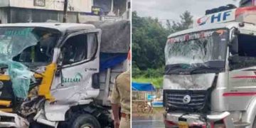 എതിർ ദിശയിൽ സഞ്ചരിക്കുകയായിരുന്ന ലോറികൾ തമ്മിൽ കൂട്ടിയിടിച്ചു; ഒരാൾക്ക് ദാരുണാന്ത്യം, ഒരാൾക്ക് പരിക്ക്