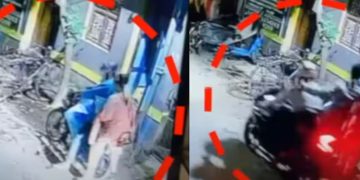 ബൈക്കിലെത്തി മാല പൊട്ടിക്കാൻ ശ്രമം, യുവതി റോഡിൽ വീണിട്ടും വിടാതെ ക്രൂരത; സിസിടിവി ദൃശ്യം പുറത്ത്