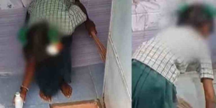 തമിഴ്‌നാട്ടിൽ വിദ്യാർത്ഥിനിയെക്കൊണ്ട് സ്‌കൂൾ ടോയ്‌ലറ്റ് വൃത്തിയാക്കിപ്പിച്ച് പ്രിൻസിപ്പാൾ ; പ്രിൻസിപ്പളിന് സസ്‌പെൻഷൻ