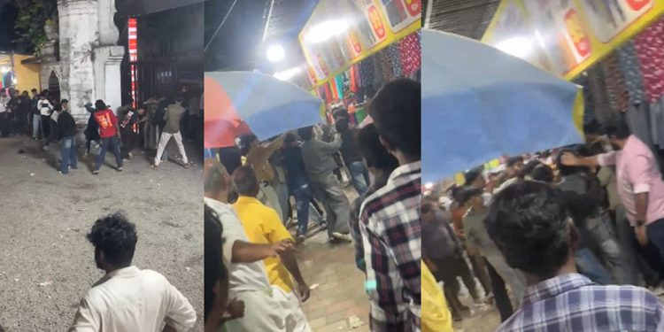 തിരുനക്കര ഉത്സവത്തിനിടെ കുരുമുളക് സ്പ്രേയും വടിവാള്‍ വീശലും ; ദൃശ്യങ്ങള്‍ പുറത്ത്